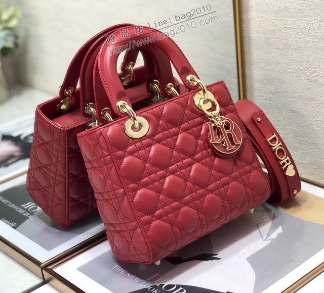 Dior女包 迪奧Lady Dior琺瑯扣戴妃包 Dior手提肩背斜挎包  dfk1754